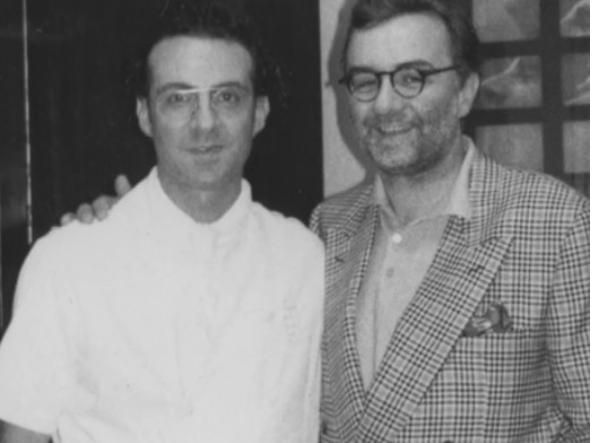 Bottura with Alain Ducasse, years ago 
