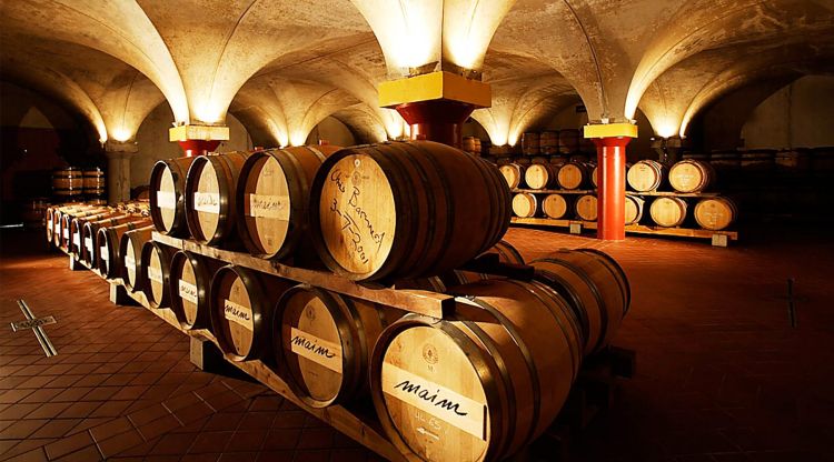 Uno scorcio della cantina di affinamento dei vini
