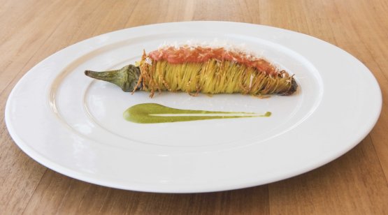 Il Cannolo di melanzana con capelli d’angelo Fel