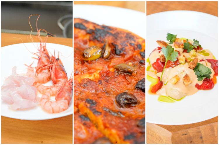 Crudo di pescato, Sardenaira e Peperone, salsa a