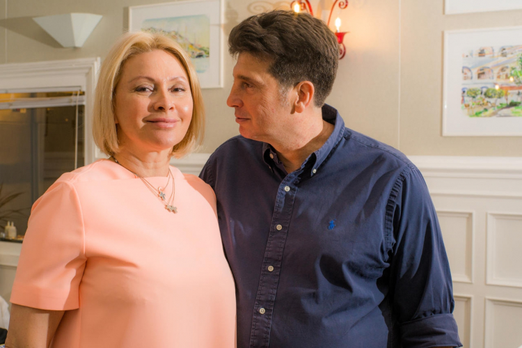 Stefano Chinappi with wife Elena. She helps him in the dining room
