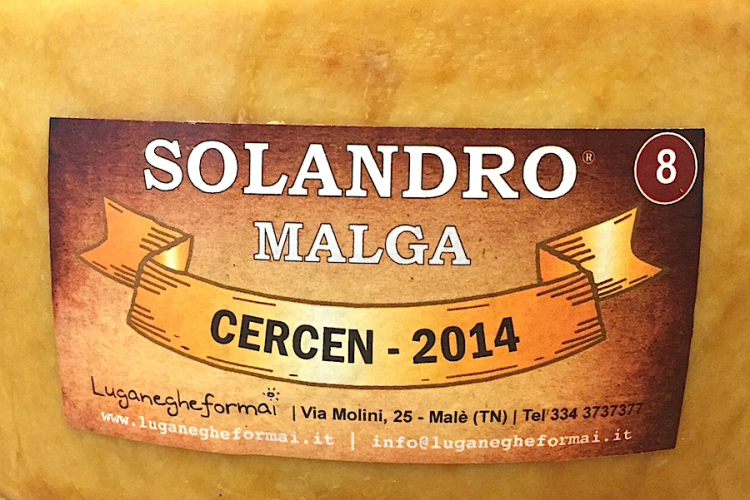 The 8th auctioned wheel, made at Malga Cercen in 2014 in Val di Rabbi. Almost 7 kilos of raw-milk semi-fat cheese
