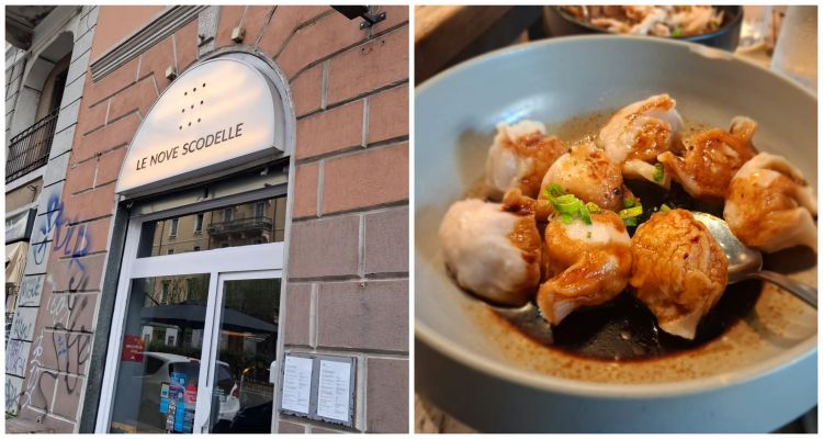 L'insegna de Le nove scodelle e uno dei loro p