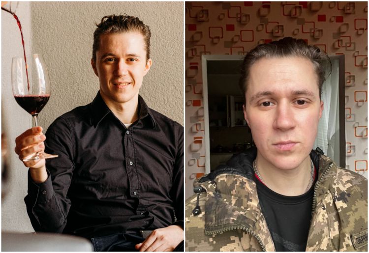 Olexander Prokhorov, head sommelier at Beef, left to serve in Ukraine’s armed forces