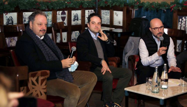 Armando Castagno, Alessio Brandolini e Filippo Bartolotta durante l'incontro
