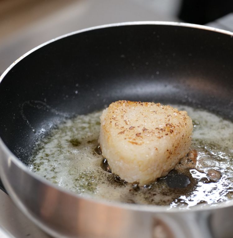 L'onigiri in cottura
