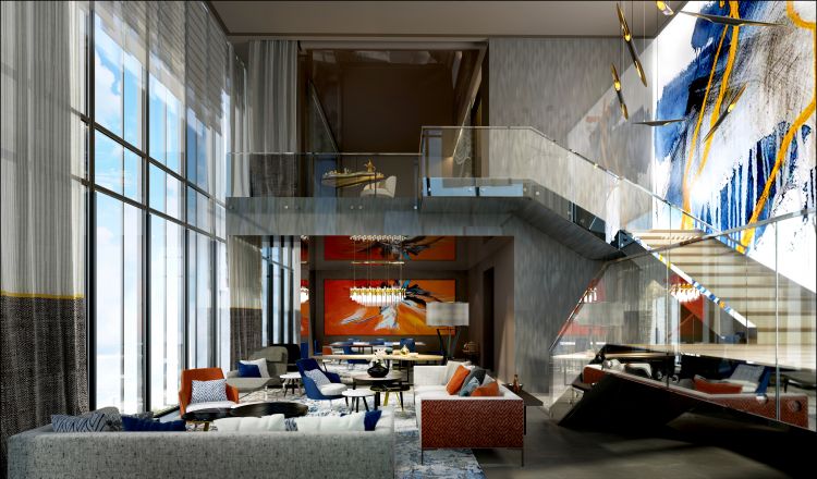 Progettate dallo studio Denniston International, le camere e le suite saranno impreziosite da opere d’arte
