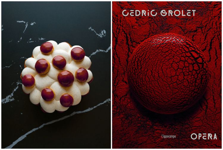 Il volume Opéra, sempre edito in Italia da L'ippocampo (anno 2021, per acquistarlo clicca qui), esplora un altro mondo, quello della panetteria-pasticceria. Adottando un approccio più radicale, si allontana dalla tecnica di Frutti, il suo primo volume, per orientarsi verso prodotti ancora più freschi, immediati, dal sapore perfetto. Sulla sinistra, la sua Saint Honoré