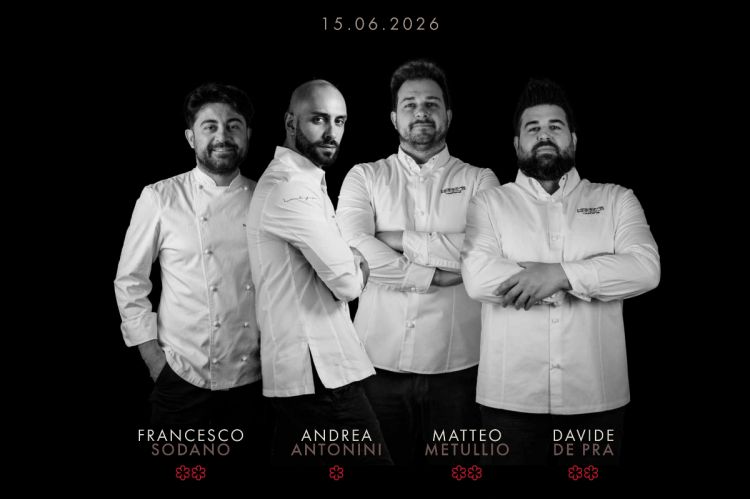I protagonisti della cena a otto mani all'Imà