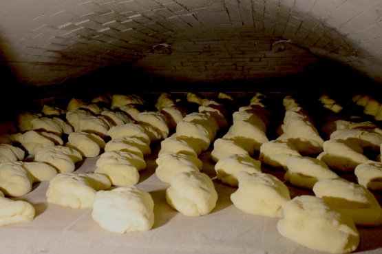 The bread loaf ready for baking: the conference en