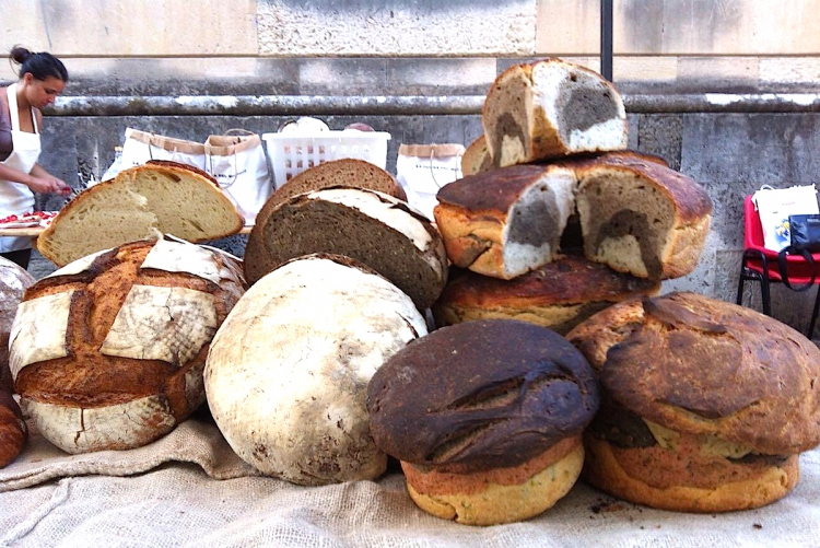 A display of special breads made by Antonio Cera, 