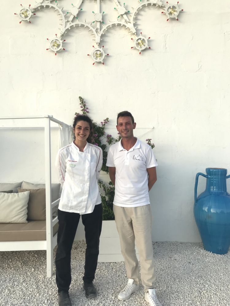 Paola Alemanno, resident chef di Orto, e Claudio D'Onghia, assistant manager e sommelier 
