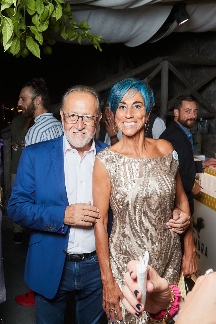 Paola Mencarelli, ideatrice delle Italian Cocktail Week, e Salvatore Calabrese, Il Maestro, protagonisti dell'Opening Party che ha dato il via all'Amalfi Coast Cocktail Week (foto credits Veronica Gaido).
