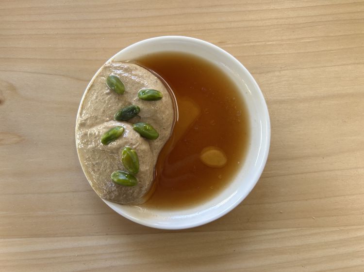 Paté di fegati di mare, marsala e pistacchio di Bronte