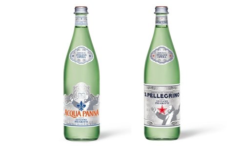 Le bottiglie di Acqua Panna e S.Pellegrino dedicat