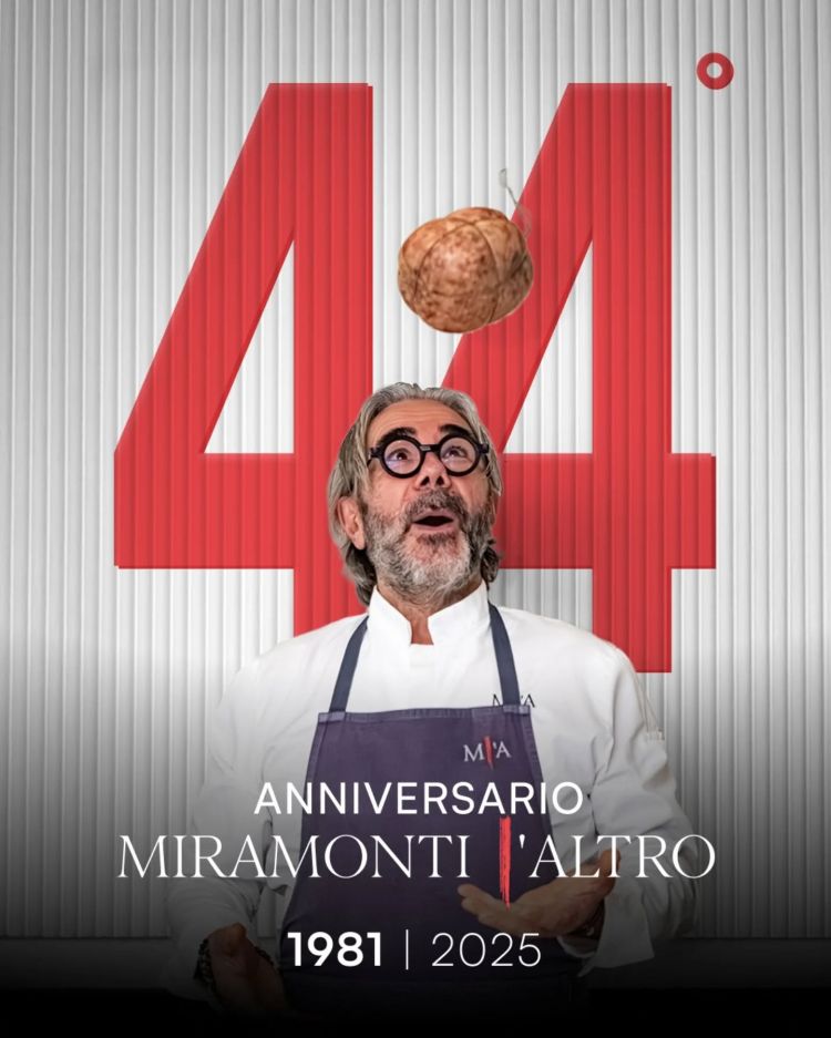 L&eacute;veill&eacute;&nbsp;in una foto che celebra i 44 anni del Miramonti l'Altro
