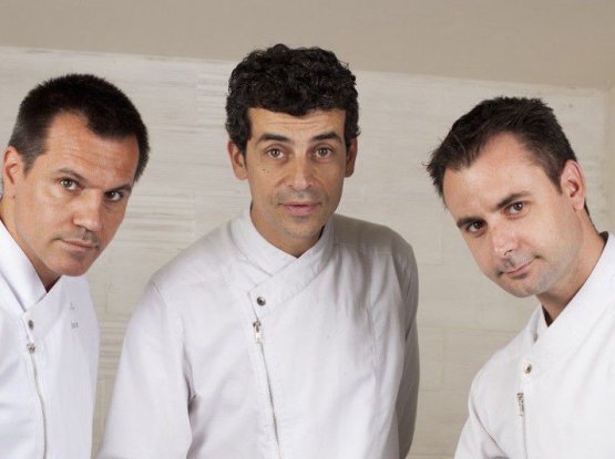 Before opening Disfrutar and Compartir, Oriol Castro (on the left, with his partners Casañas, centre, and Xatruch, right) worked for 15 at Ferran and Albert Adrià’s elBulli, from 1996 till the restaurant closed in 2011
