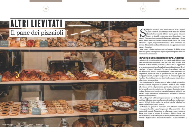 Il servizio dedicato alla panificazione firmata da Luca Pezzetta