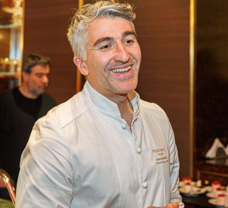 Cesare Murzilli, Executive pastry chef di Portrait Milano, tra i protagonisti del libro e tra i maestri pasticcieri presenti all'evento di lancio a Milano
