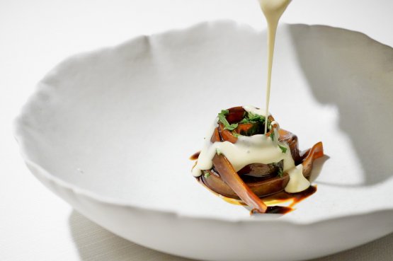Tagliatelle, ristretto di carapaci affumicati, sal