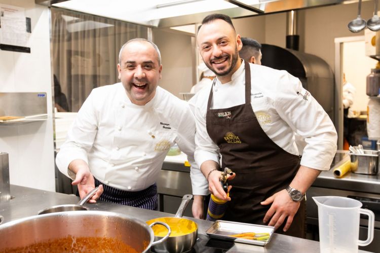 Guarino con il resident chef di Identità Golose Milano, Alessandro Rinaldi
