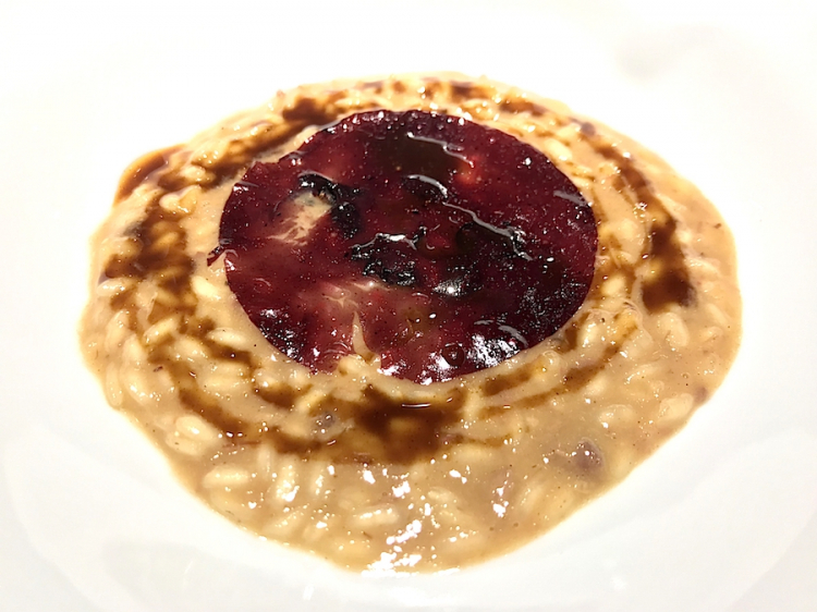 Risotto, stinco e mirtilli