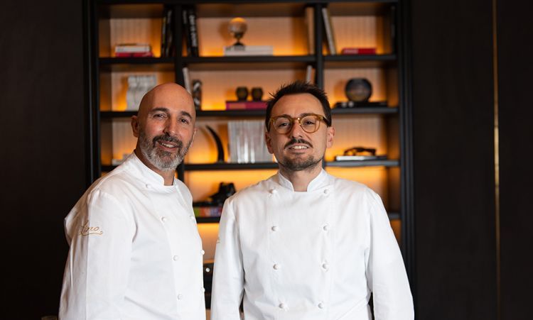 Lo chef Andrea Ribaldone e Federico Sgorbini
