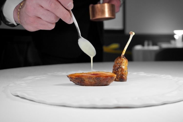 Pernice rossa, lardo, miele