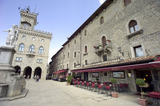 A photo of Piazza della Libertà, the central poin