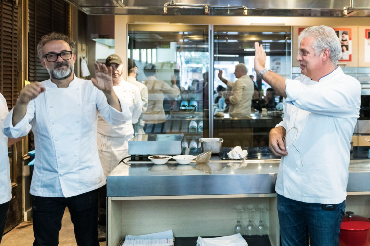 Massimo Bottura and Eric Ripert, stars of the last day at Identità New York