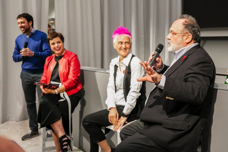 Francesca Romana Barberini, moderatrice dell'incontro, Cristina Bowerman e Paolo Marchi
