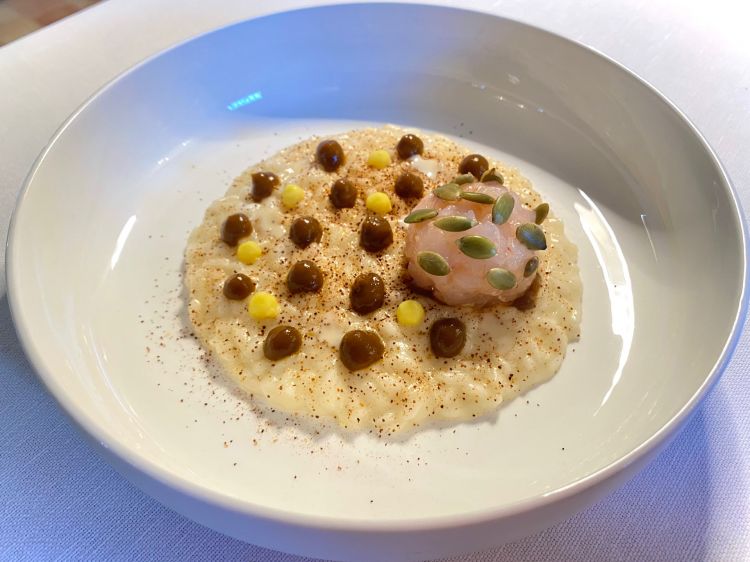 Risotto zucca, gambero e limone