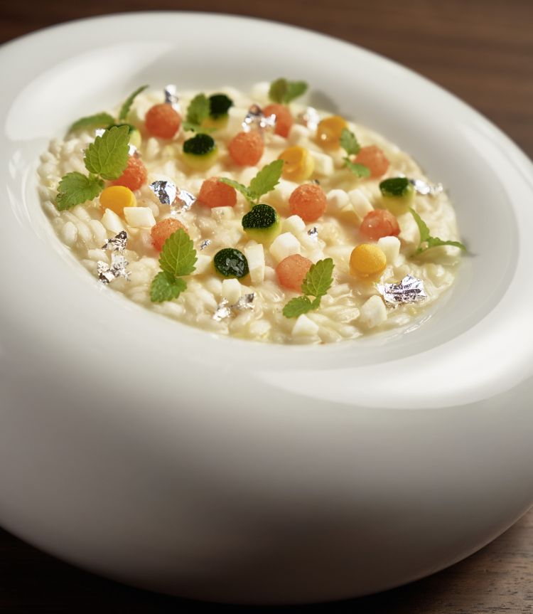 Risotto, limoni, gamberi, zucchine, una delle prop