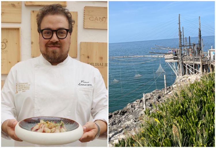 Rocco Lamargese e un trabucco a Peschici
