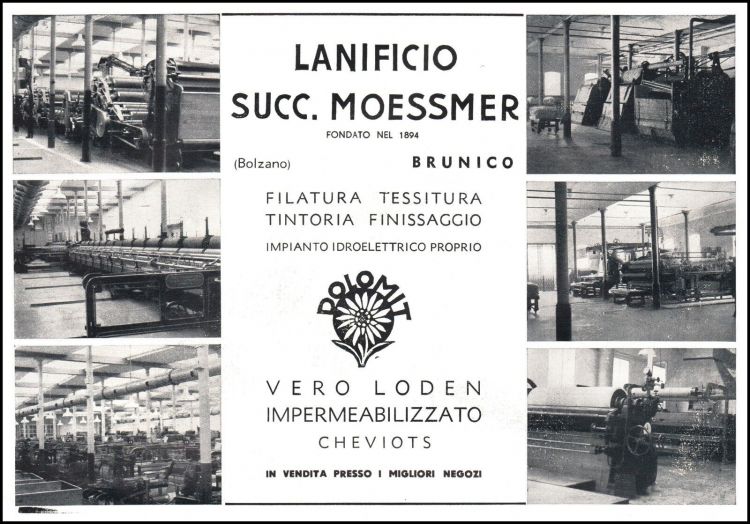 Lanificio Moessmer, una pubblicità del 1940
