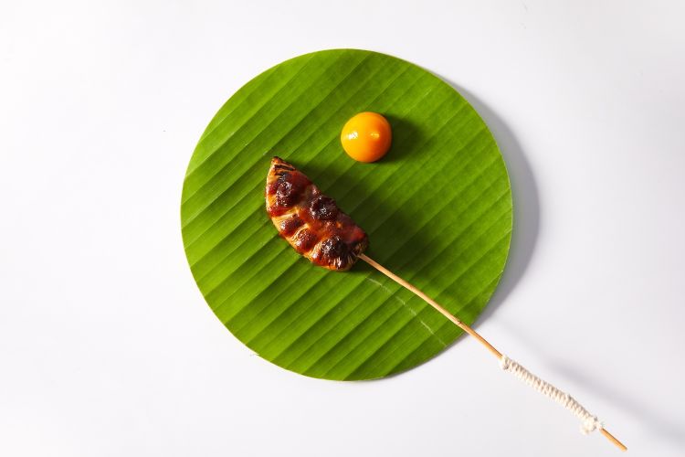 Bamboo turmeric satay
