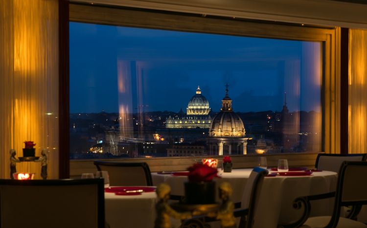 Un bello scorcio della sala dell'Imago dell'hotel Hassler
