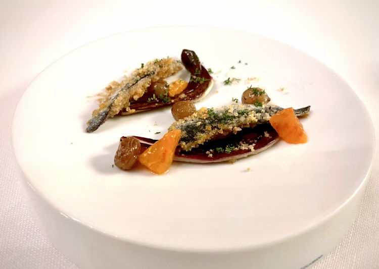 Sardina, uvetta, arancia, radicchio di Treviso Dop