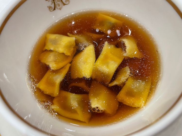 Un Piemontese a Tokyo: venison plin in cuttlefish consommé, chef Davide Scabin
