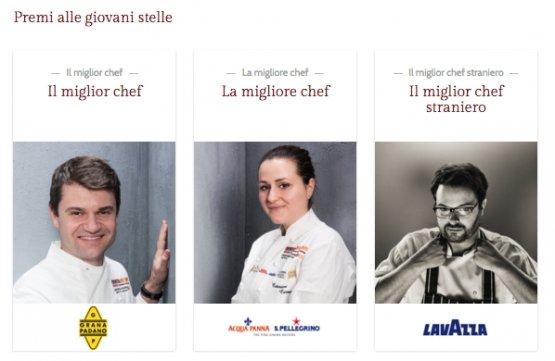 TRIPLE ACE. Enrico Bartolini (chef at Devero in Cavenago, Milan), Caterina Ceraudo (chef at Dattilo, Strongoli, Crotone) and Isaac McHale (chef at Clove Club in London), 3 of the 13 young stars awarded this year