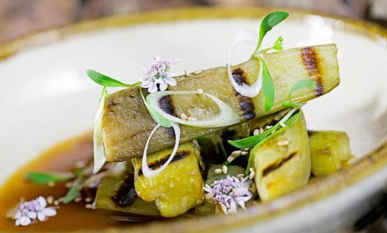 Yakitori Aubergine, one of the signature dishes in