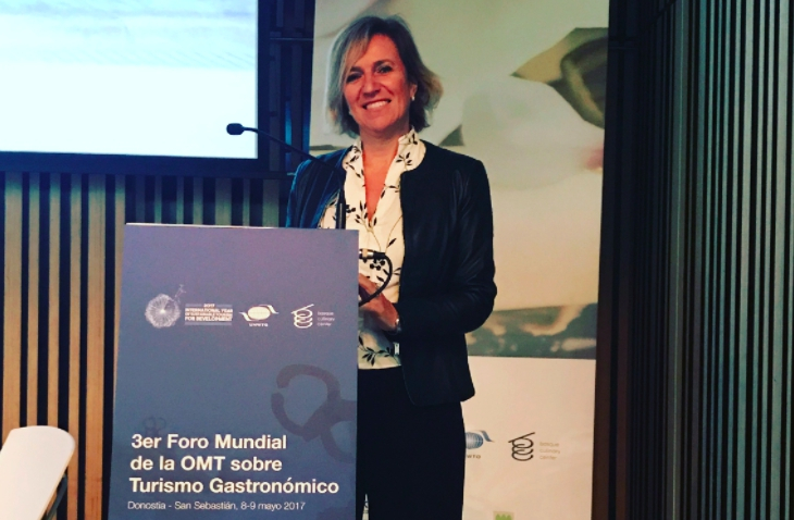 Roberta Garibaldi, relatrice al terzo Unwto, World Forum on Gastronomy Tourism, il 10 maggio scorso a San Sebastian, nei Paesi Baschi
