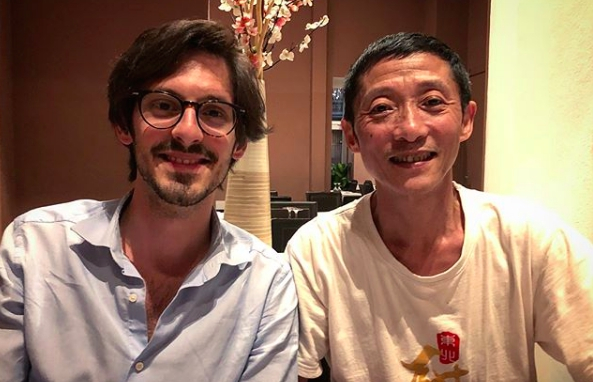 Bing Chen (a destra) con l'autore dell'articolo Giovanni Farinella
