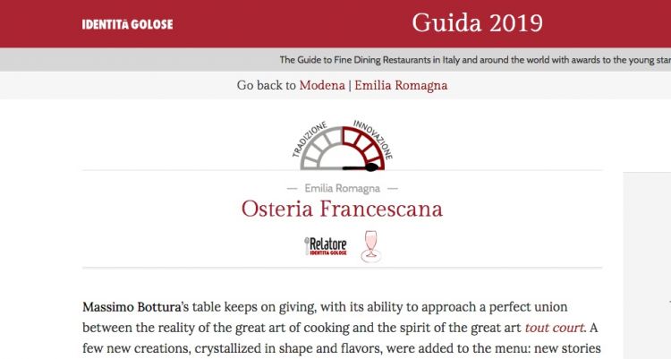 The English review of Osteria Francescana, Modena
