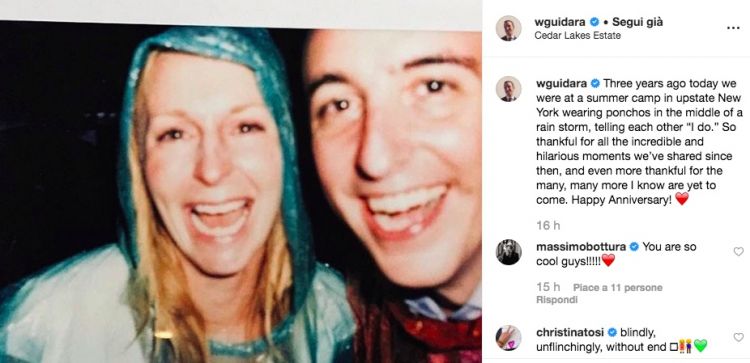 Il post di Will Guidara su instagram, con la compagna e collega Christina Tosi (Milk Bar): nessun cenno diretto sulla separazione