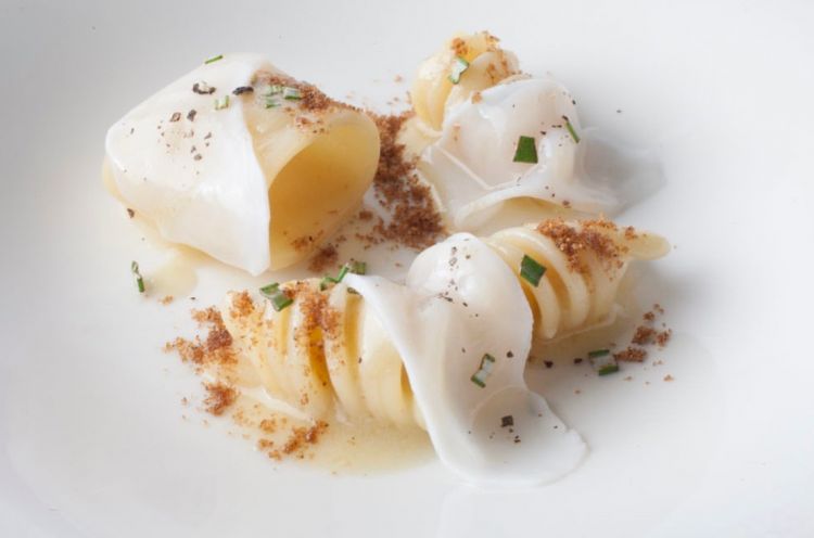 Pasta e lardo di polpo