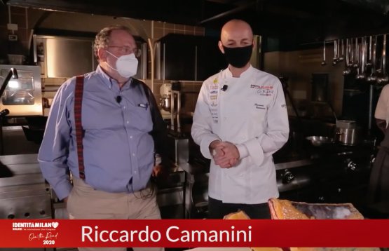 Riccardo Camanini with Paolo Marchi in a screen