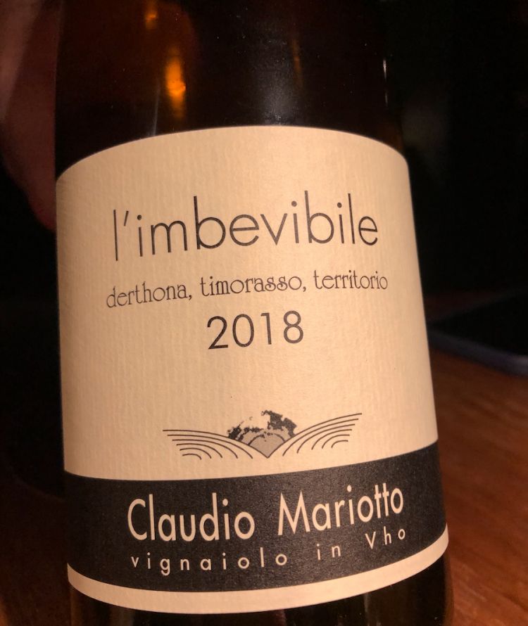 Il Derthona L'Imbevibile dell'azienda vinicola di Claudio Mariotto
