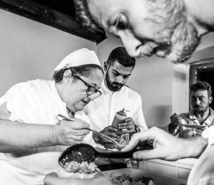 Uno scatto di Nico Boccia dall'edizione 2023: nella foto la chef Valeria Piccini e gli chef Luca Abbruzzino e Mirko Balzano
