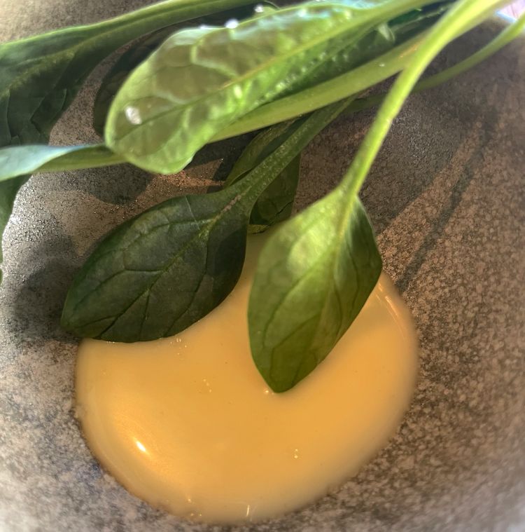 Spinaci e maionese al miele di castagno
